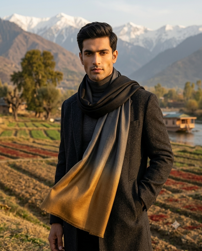 Pashmina triple shade unisex ombre muffler