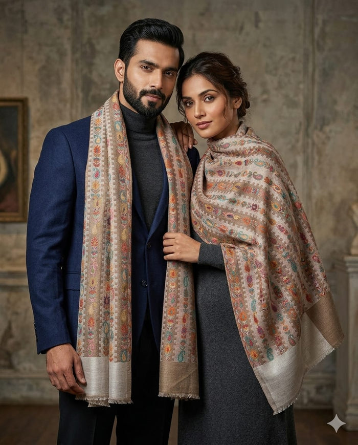 Kani Reversible muffler floral pattern